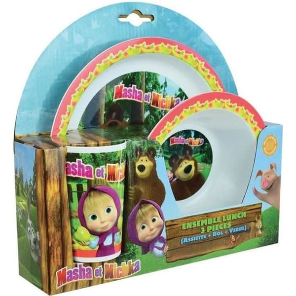 MASHA ET MICHKA måltidsset - FUN HOUSE - Mikrovågsugn - Flerfärgad