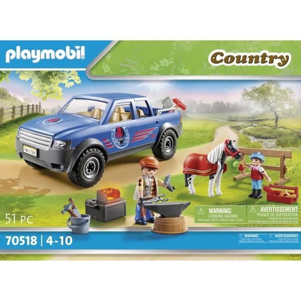 PLAYMOBIL - 70518 - Hovslagare och fordon med mobil smedja och tillbehör - Playmobil Country
