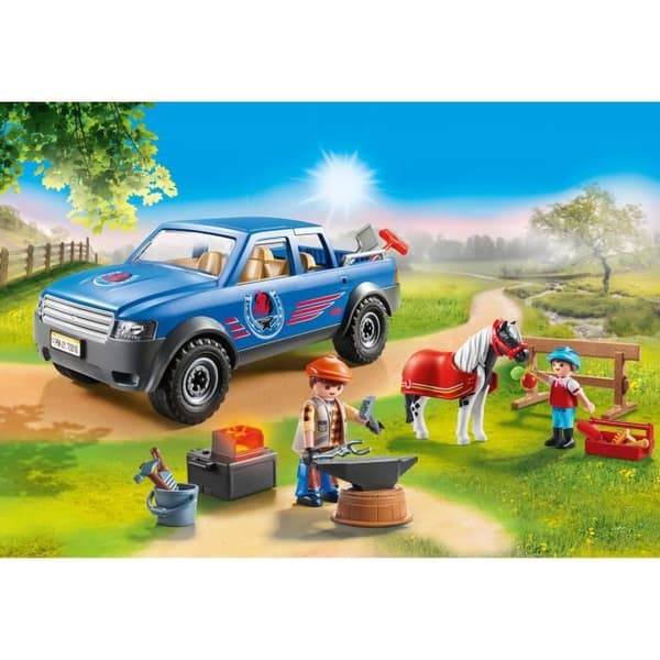 PLAYMOBIL - 70518 - Hovslagare och fordon med mobil smedja och tillbehör - Playmobil Country