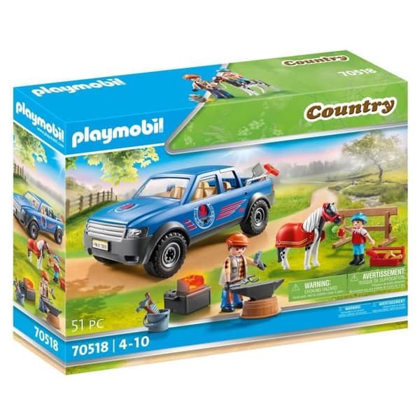 PLAYMOBIL - 70518 - Hovslagare och fordon med mobil smedja och tillbehör - Playmobil Country