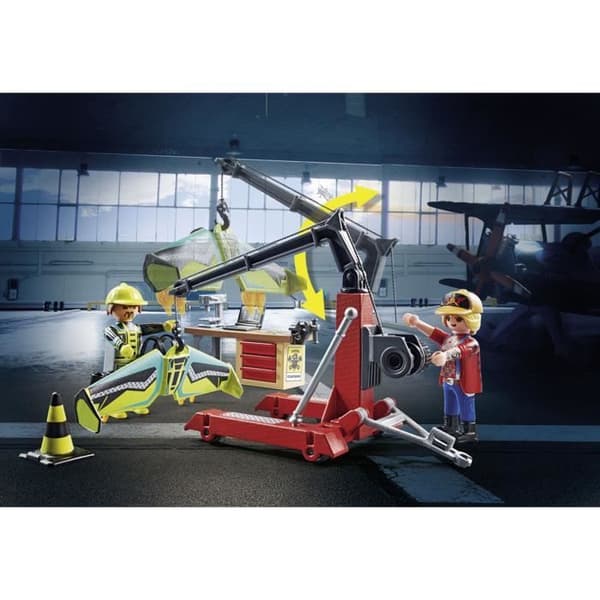 PLAYMOBIL - 70834 - Air Stuntshow reparationsverkstad med mobilkran