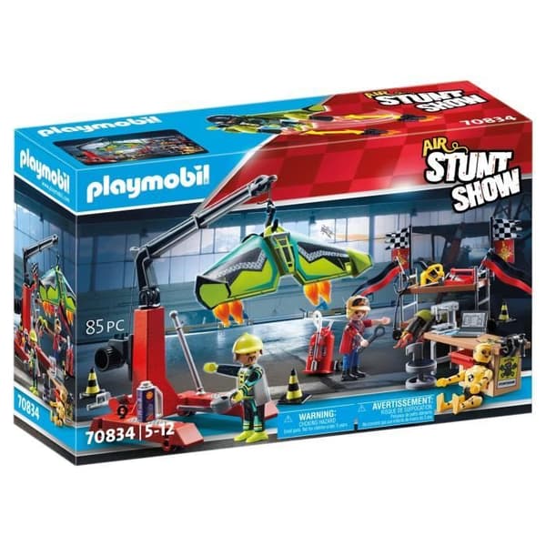 PLAYMOBIL - 70834 - Air Stuntshow reparationsverkstad med mobilkran