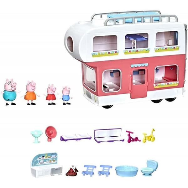 Camper av Peppa Pig - HASBRO - Flerplansmodell - 4 figurer och 13 tillbehör