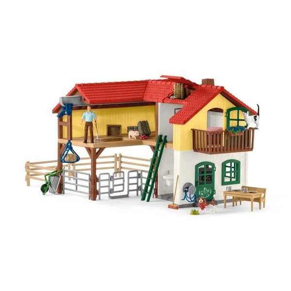 Gård med stall och djur, 97-delad box med figurer, Schleich 42407 Farm World, från 3 år och uppåt
