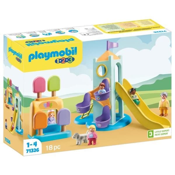 PLAYMOBIL 1.2.3 - 71326 - Lekplats med gigantisk rutschkana för småbarn 18-36 månader