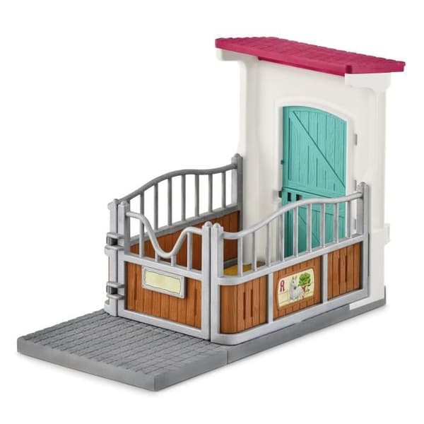 Box med engelsk fullblodshingst, Förlängning för Schleich-stall för barn, Schleich 42569 HORSE CLUB, från 5 år