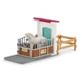 Miniatyrbild 2 av 6: Box med engelsk fullblodshingst, Förlängning för Schleich-stall för barn, Schleich 42569 HORSE CLUB, från 5 år