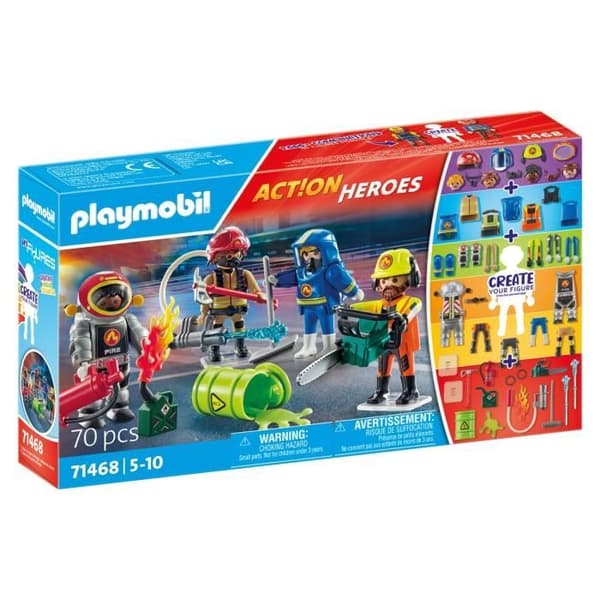 PLAYMOBIL 71468 Mina figurer: riskabla yrken - med fyra karaktärer från brandmännen - Brandmän - Från 5 år