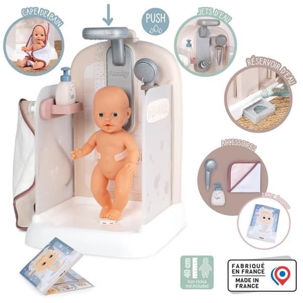 Babysköterska - Dusch - Badkappa + skumskjutare - Avtagbar och funktionell dusch - För spädbarn upp till 40 cm