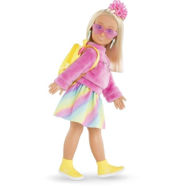 Docktillbehör - COROLLE - Fluorescerande omklädningsrum - För 28 cm modedocka - 7 tillbehör - Från 4 år