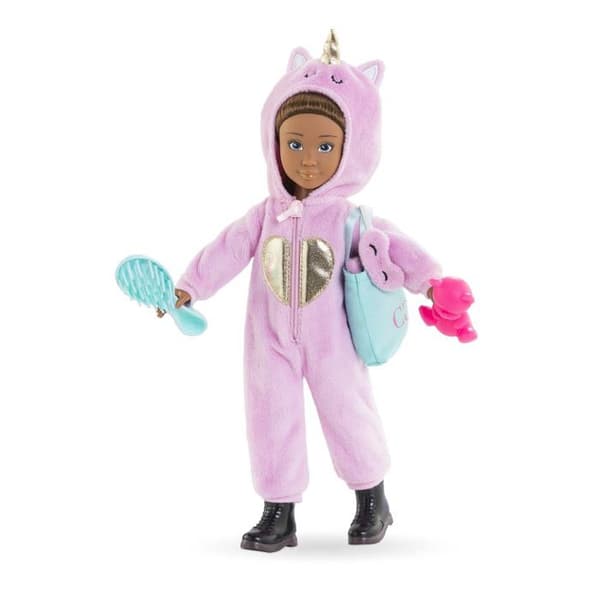 Dukketilbehør - COROLLE - Enhjørning jumpsuit omklædningsrum - 7 tilbehør - 28 cm - Pige