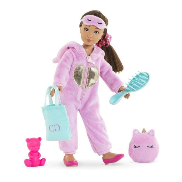 Dukketilbehør - COROLLE - Enhjørning jumpsuit omklædningsrum - 7 tilbehør - 28 cm - Pige
