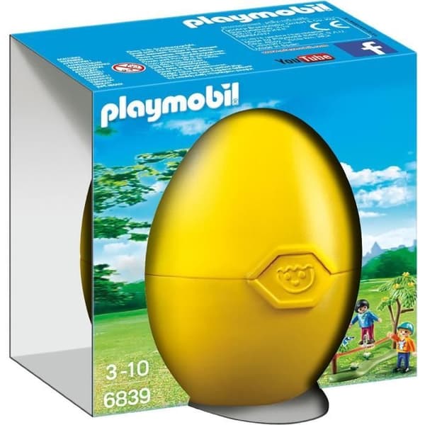 PLAYMOBIL - 6839 - Påskägg - Spännrullare för barn - Familjekul - Det moderna hemmet