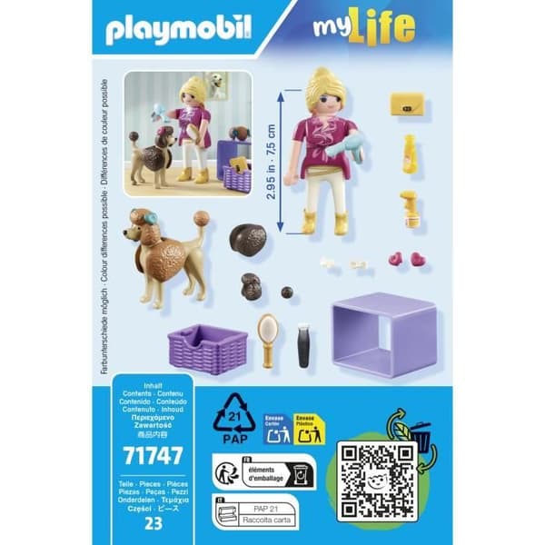 PLAYMOBIL 71747 Toalettande med pudel och tillbehör, My Life, 23 delar, Från 4 år