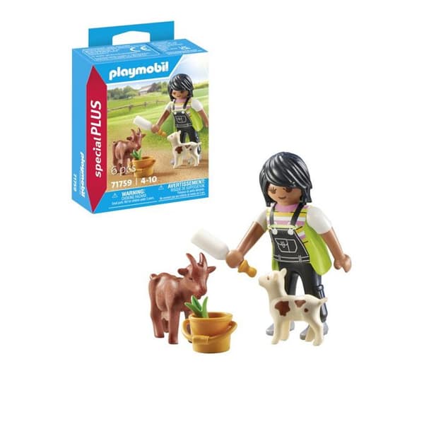 Figurine Playmobil - PLAYMOBIL - PLL71759 - Bondgårdskvinna - Getter - Getkid - Playmobil Country