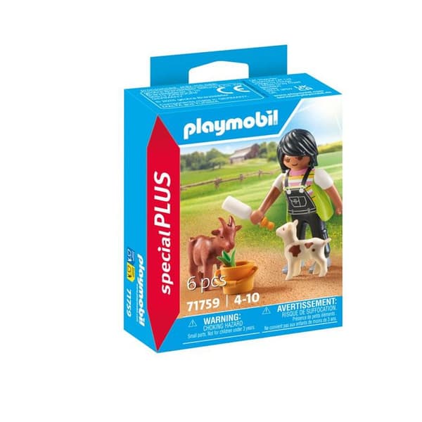 Figurine Playmobil - PLAYMOBIL - PLL71759 - Bondgårdskvinna - Getter - Getkid - Playmobil Country