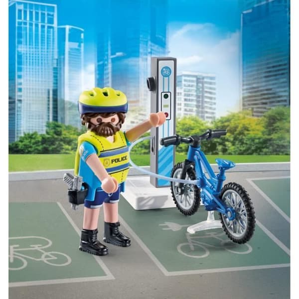 PLAYMOBIL 71732 Cyklande polis med laddningsstation, Action Heroes, Poliser, 15 delar, Från 4 år