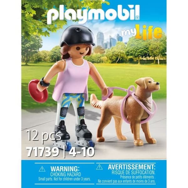 PLAYMOBIL 71739 Rullande tjej med Retriever, My Life, 12 delar, Från 4 år