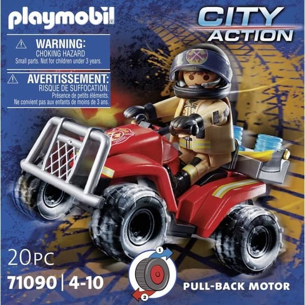 PLAYMOBIL 71090 Brandman och fyrhjuling, City Action, Brandmän, 20 stycken, från 4 år och uppåt
