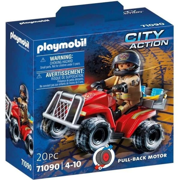 PLAYMOBIL 71090 Brandman och fyrhjuling, City Action, Brandmän, 20 stycken, från 4 år och uppåt