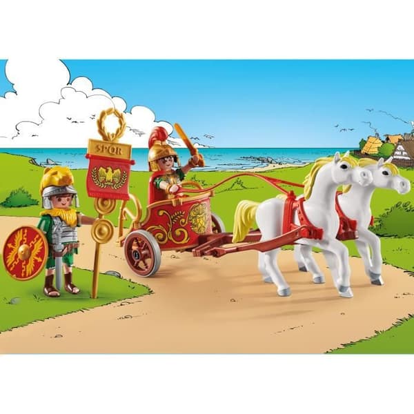 PLAYMOBIL 71543 Romersk vagn och hästar, Asterix, Med 2 karaktärer inklusive Brutus