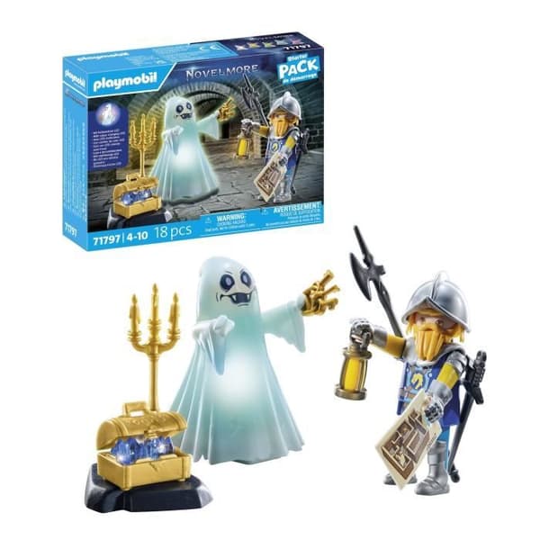 PLAYMOBIL 71797 Riddare och spöke med ljuseffekter, Novelmore, 18 delar, Från 4 år