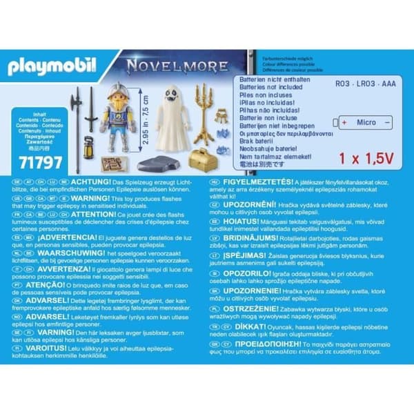 PLAYMOBIL 71797 Riddare och spöke med ljuseffekter, Novelmore, 18 delar, Från 4 år