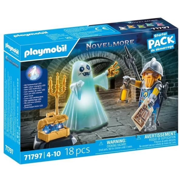 PLAYMOBIL 71797 Riddare och spöke med ljuseffekter, Novelmore, 18 delar, Från 4 år