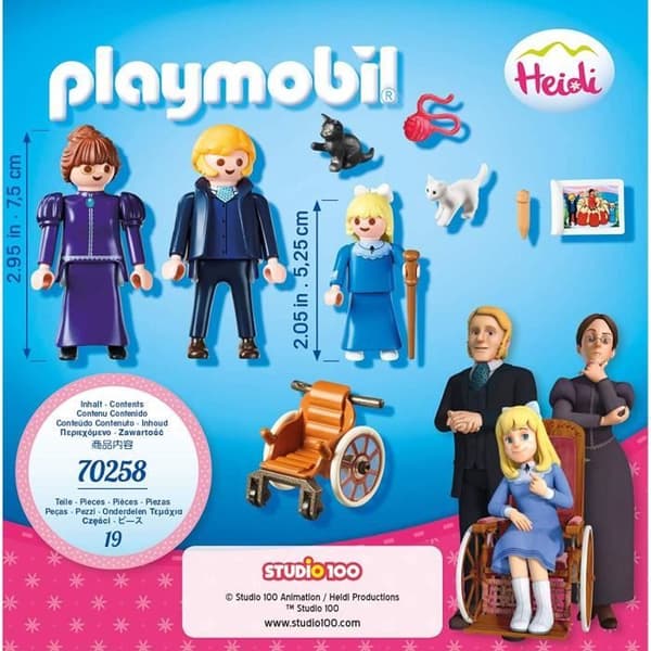 Playmobil - Heidi - Clara med sin pappa och fröken Rottenmeier - Rullstol - 19 stycken