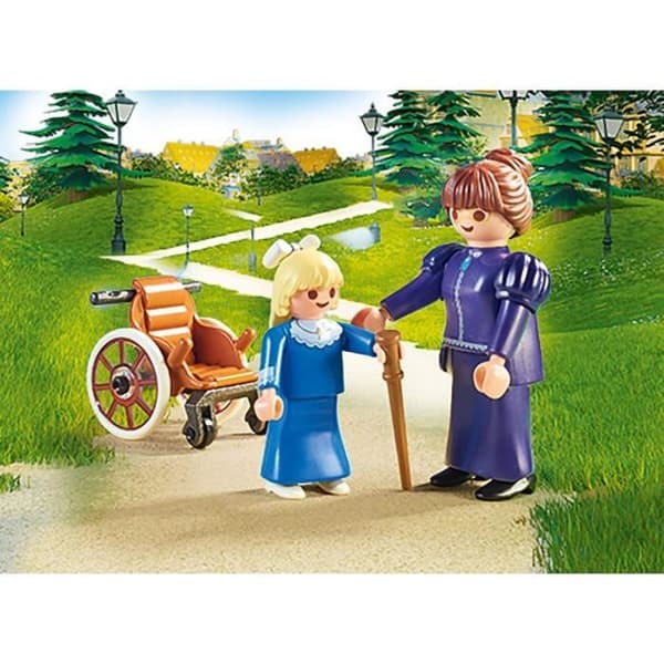 Playmobil - Heidi - Clara med sin pappa och fröken Rottenmeier - Rullstol - 19 stycken