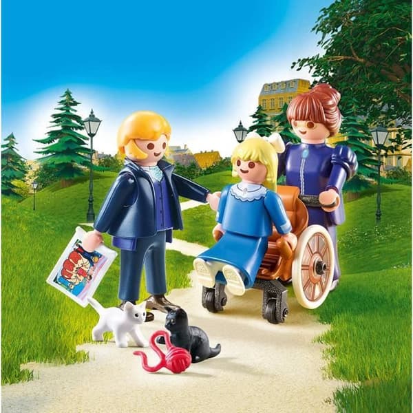 Playmobil - Heidi - Clara med sin pappa och fröken Rottenmeier - Rullstol - 19 stycken