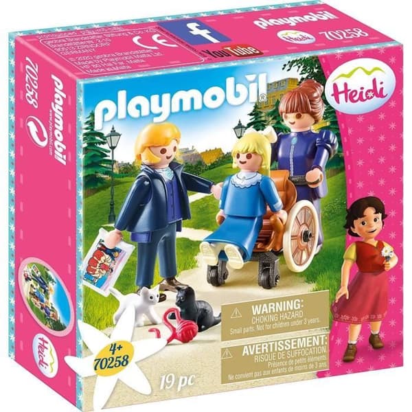 Playmobil - Heidi - Clara med sin pappa och fröken Rottenmeier - Rullstol - 19 stycken
