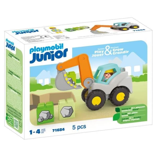 PLAYMOBIL Junior 71684 Grävmaskin, För spädbarn, Från 12 månader