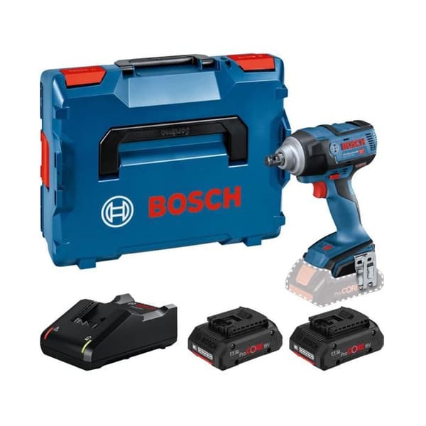 18V GDS 18V-300 Professionell skiftnyckel + 2 Procore 4Ah batterier + laddare i L-BOXX box - BOSCH - 06019D8202