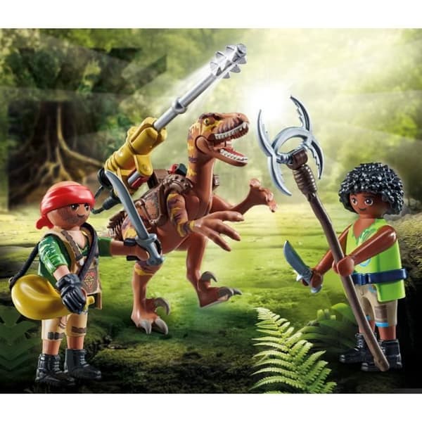 PLAYMOBIL - Dino Rise - Deinonychus och krigare - Flerfärgad - 20 stycken - Barn 5 år och uppåt