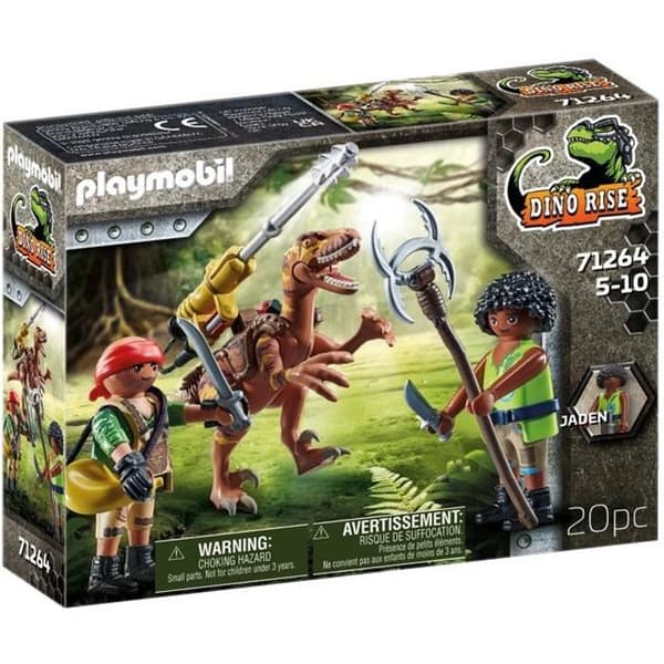 PLAYMOBIL - Dino Rise - Deinonychus och krigare - Flerfärgad - 20 stycken - Barn 5 år och uppåt