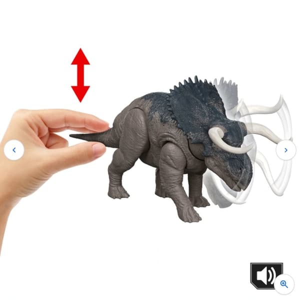 Jurassic World Rebirth Wild Roar Dinosaur Action Figure Nasutoceratops
