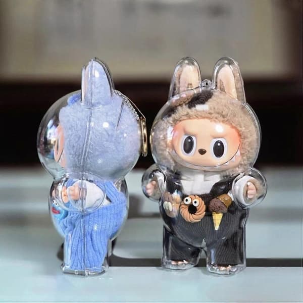 POP MART Labubu The Monsters Macaron Transparent skyddsfodral