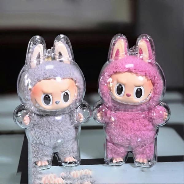 POP MART Labubu The Monsters Macaron Transparent skyddsfodral