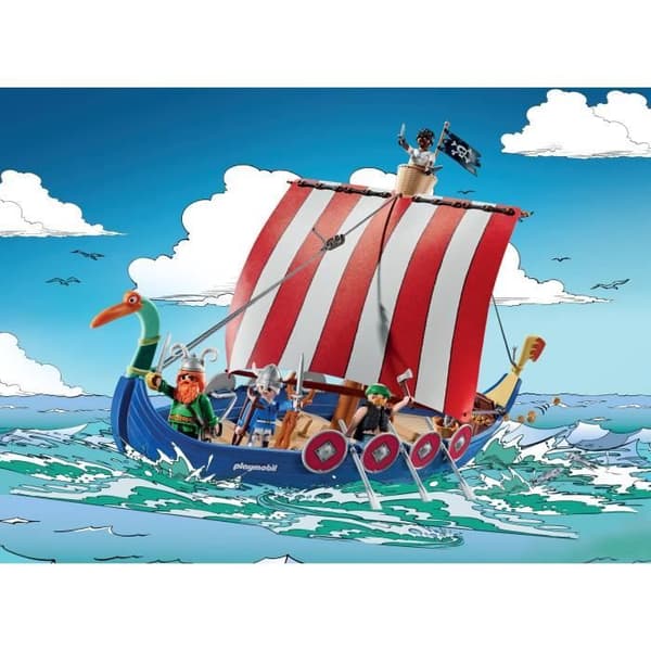PLAYMOBIL 71888 Piratenskepp, Asterix, Karaktärer från serietidningar, Båt och 4 figurer, 88 delar, Från 5 år
