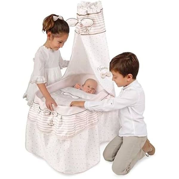 Moisés - DE CUEVAS TOYS - Vit och Beige - Elegant Verona-design - Specialhjul