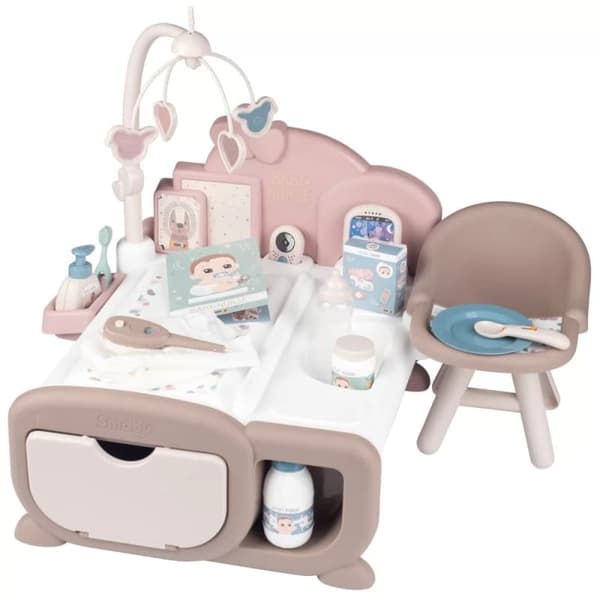 SMOBY Baby Nurse Elektronisk Stor Dockskötselhörna med 19 Tillbehör