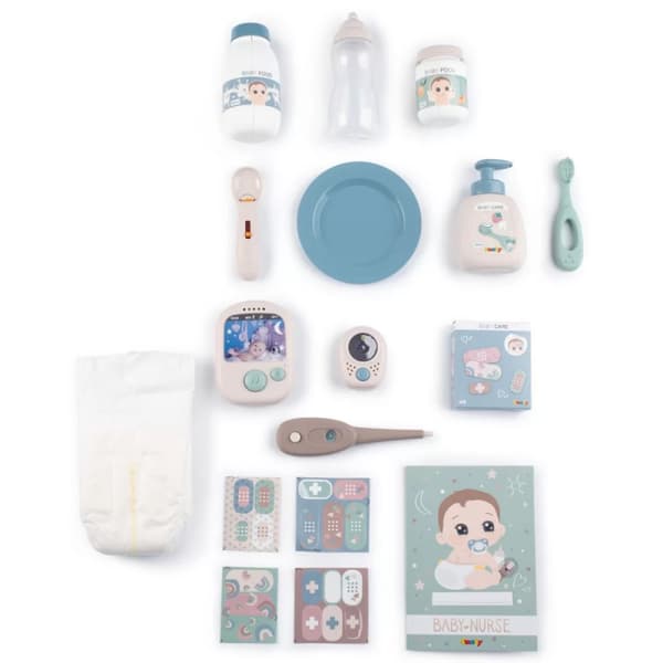 SMOBY Baby Nurse Elektronisk Stor Dockskötselhörna med 19 Tillbehör