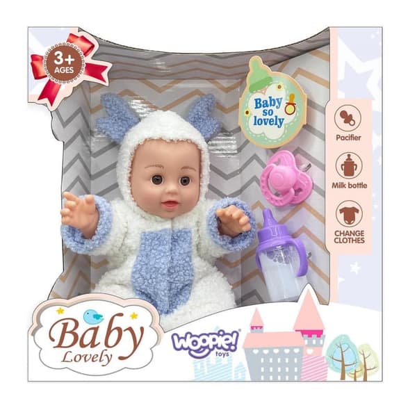 WOOPIE ROYAL 28cm Poroasu vauvanukke lisävarusteilla