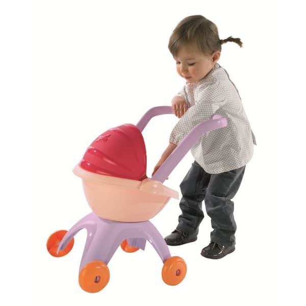 ECOIFFIER NURSERY barnvagn för 32 cm bebis - 2-läges huva - Rosa - Från 18 månader