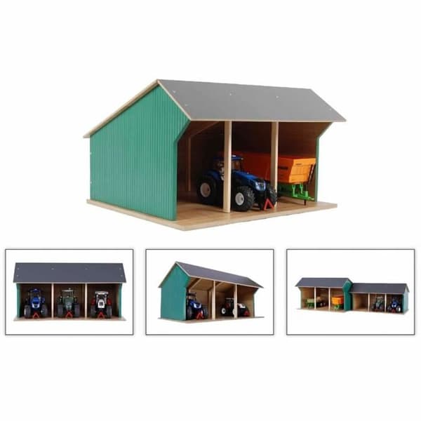 Kids Globe Farm Shed för leksakstraktorer Small 1:32 Wood 610192