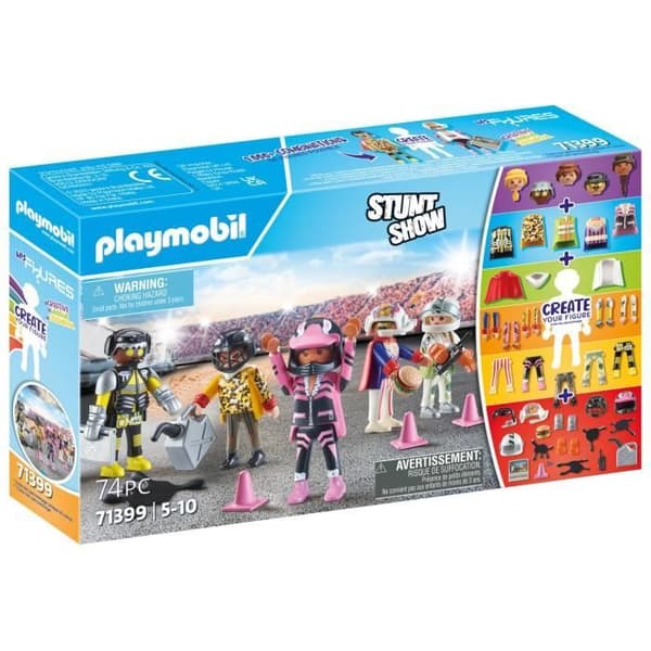 PLAYMOBIL 71399 My Figures Stuntmen, Stunt Show, 74 stycken, från 5 år och uppåt