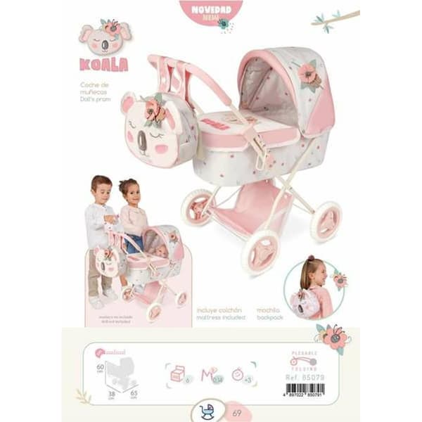 Lille Barnevogn til Dukker Decuevas Koala 38 x 65 x 60 cm Foldbar