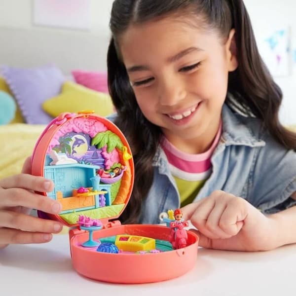 Babydukke med tilbehør Polly Pocket Moped Adventure
