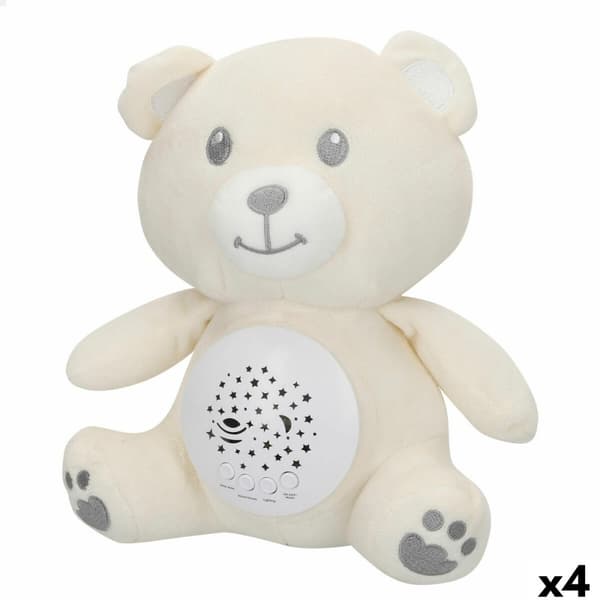 Blødt Bamse LED Projektor Colorbaby plys Plastik 20 x 25 x 12 cm (4 enheder)